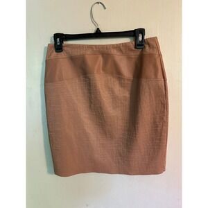 Wolford Faux Leather Tan Skirt Croc Embossed Tan Pencil Skirt Size 10